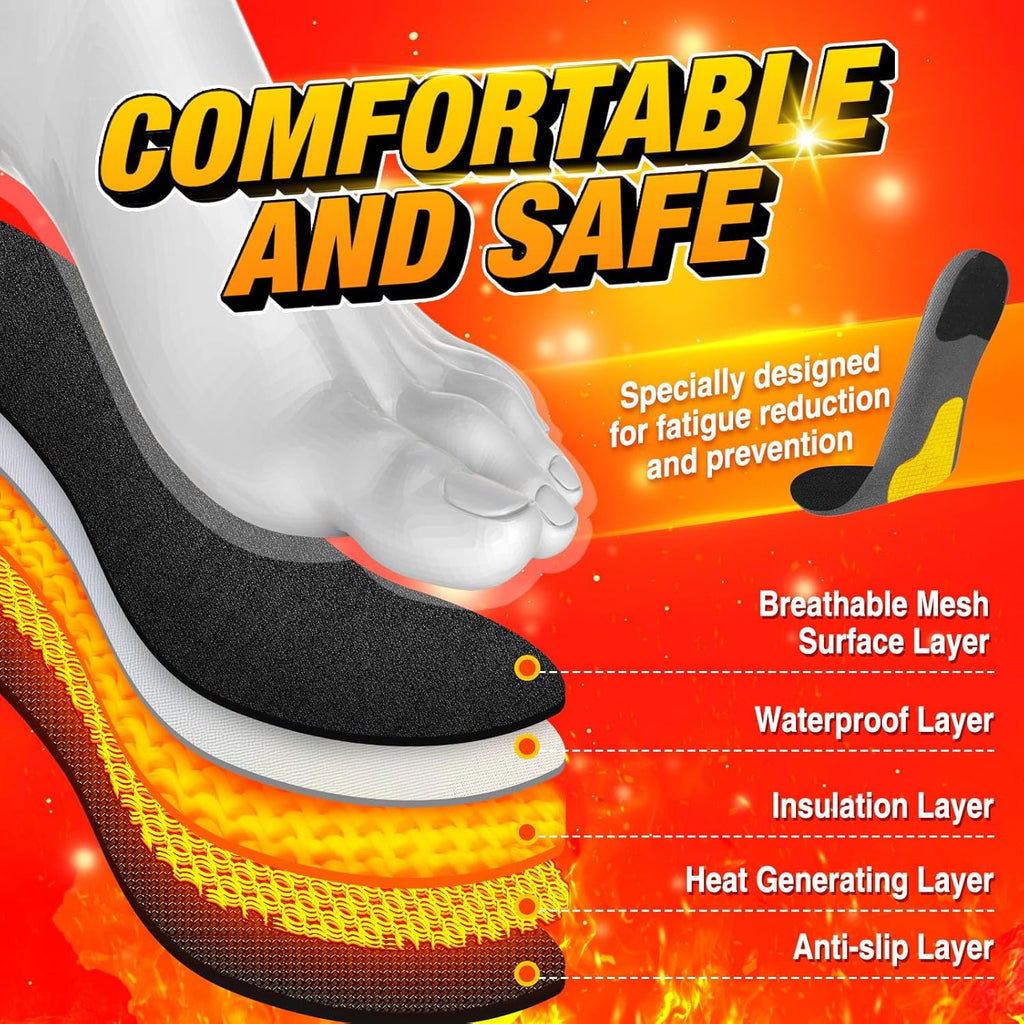 Heated Insoles | Rechargeable & Remote-Controlled | Up to 8 Hours