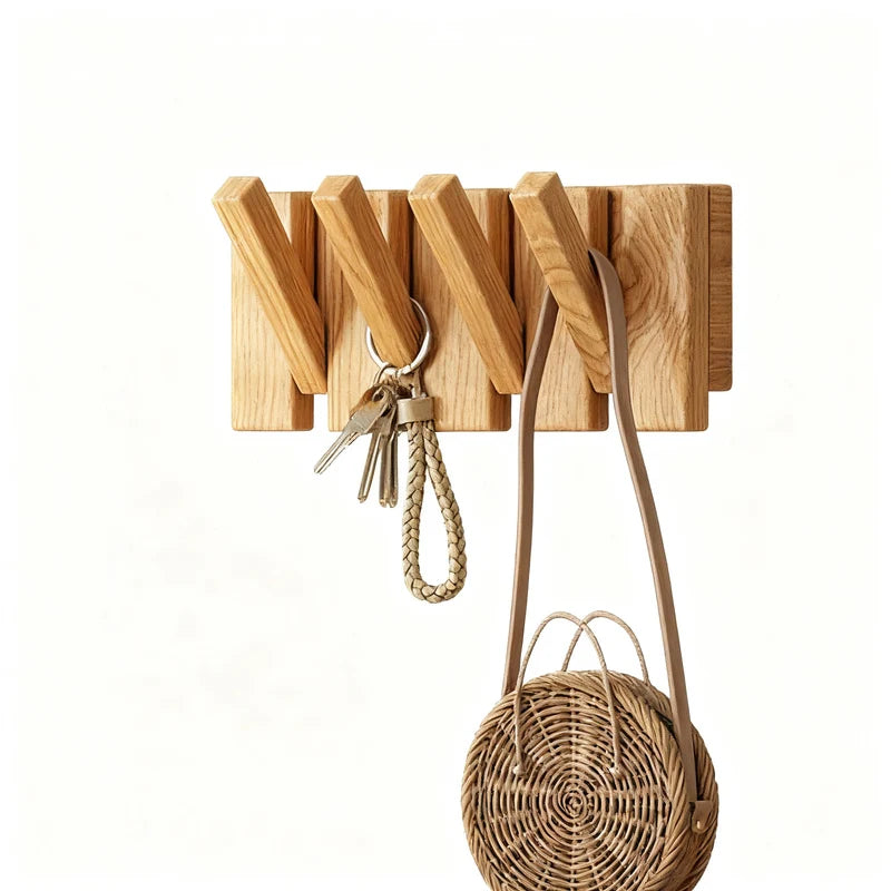 Coat Rack | Rubberwood Piano Key Design | 4–12 Hooks