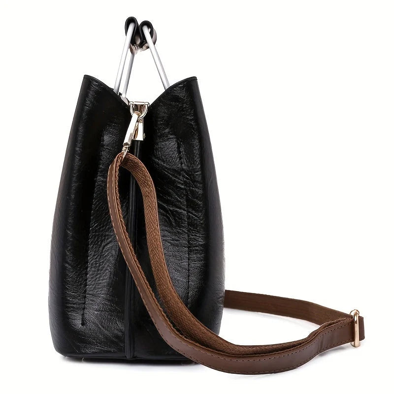 Leather Handbag | Genuine Leather & Multiple Compartments | Adjustable Strap