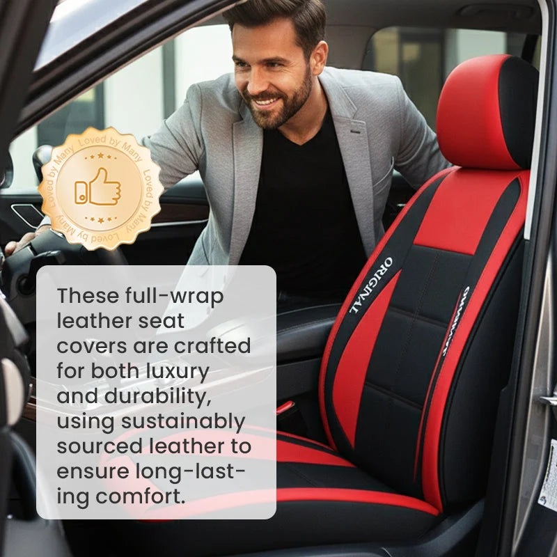 Front Car Seat Covers | PU Leather & Wipe-Clean | Universal Fit, Set of 2