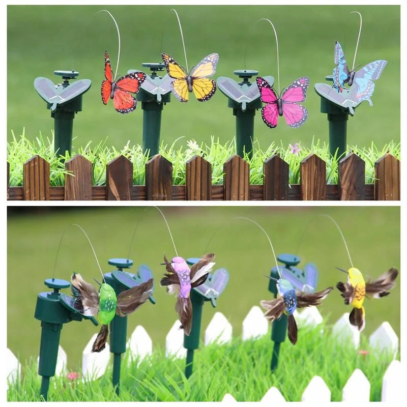Garden Stake | Solar-Powered Dancing Hummingbird & Butterfly