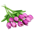 Artificial Tulip Stems | Realistic Silk-Like Blooms | Set of 10
