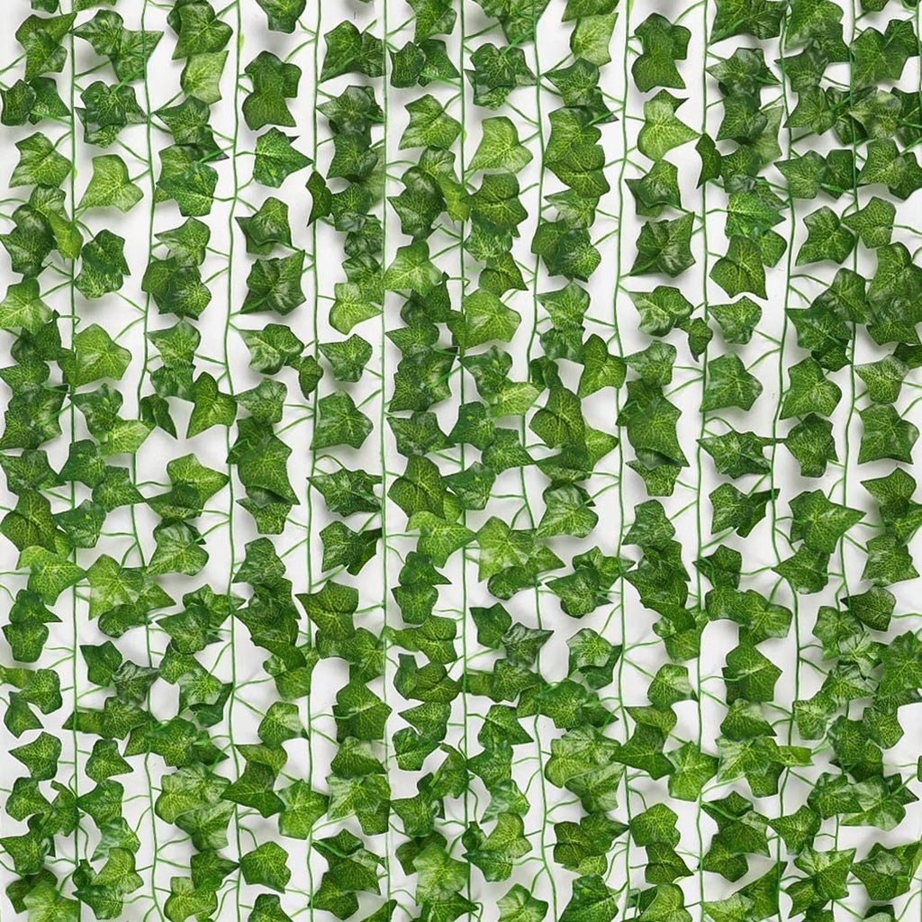 Artificial Ivy Strips | Lifelike Evergreen Leaves & Maintenance-Free | Set of 12