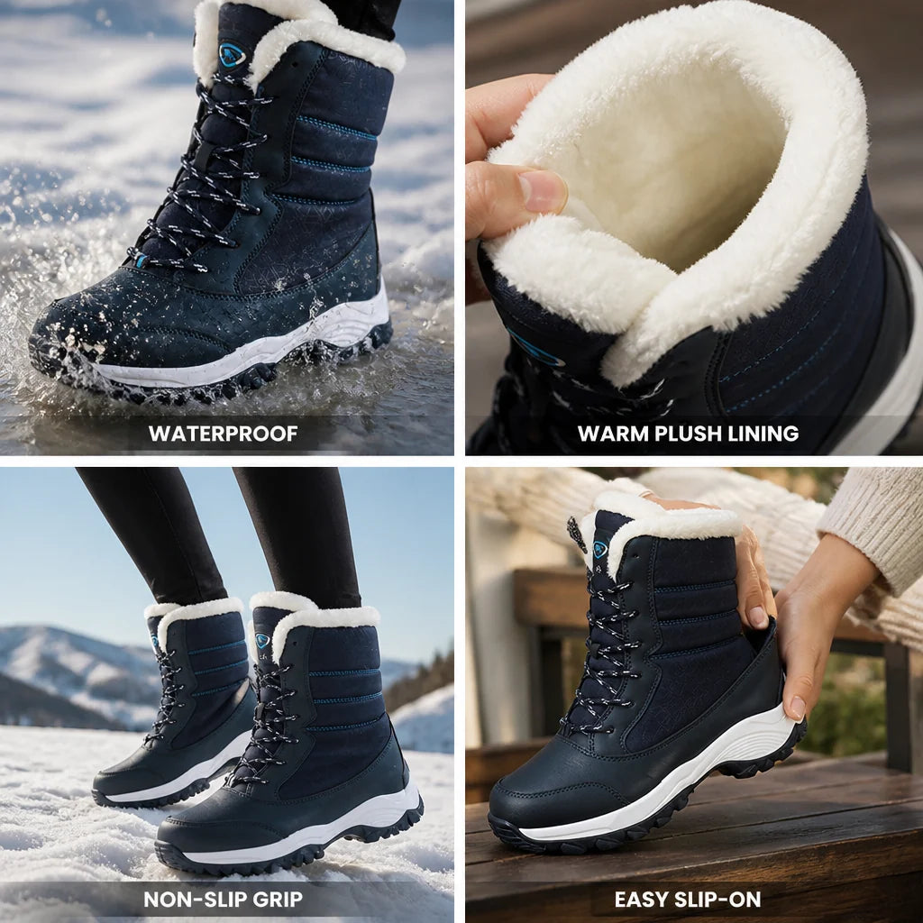 Women's Winter Ankle Boots | Cozy Lined Water-Repellent Slip-On