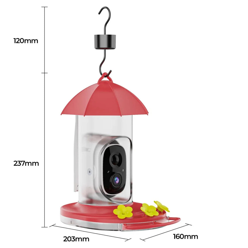 Bird Feeder | 1080P Wide-Angle Camera & Solar Charging