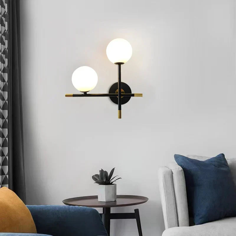 LED Wall Light | Round Glass Globe & Warm Illumination