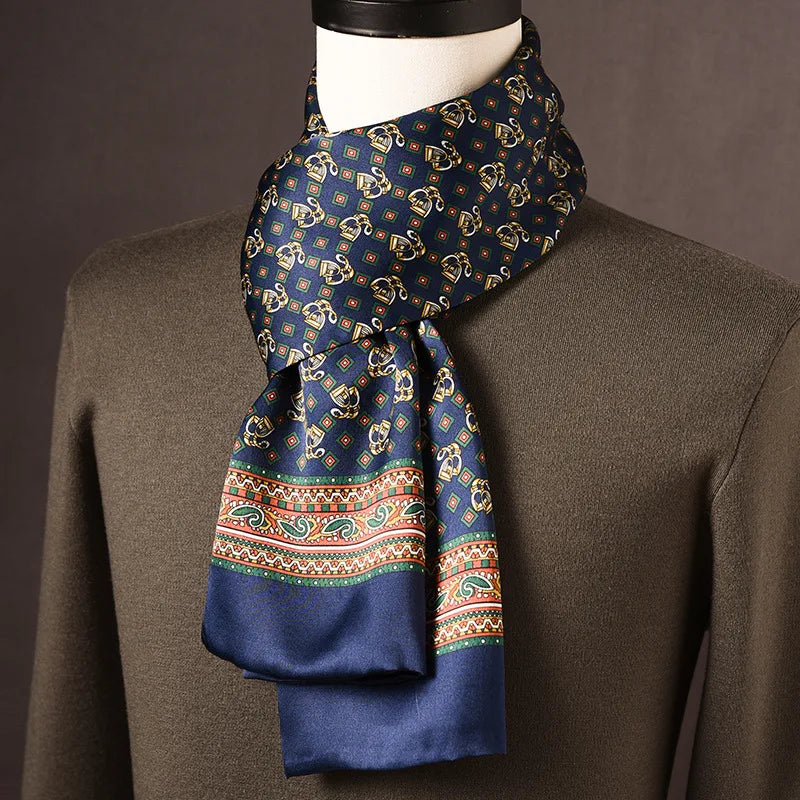 Silk Scarf | 100% Mulberry Silk Polka Dot Double-Layered | 160 x 25 cm