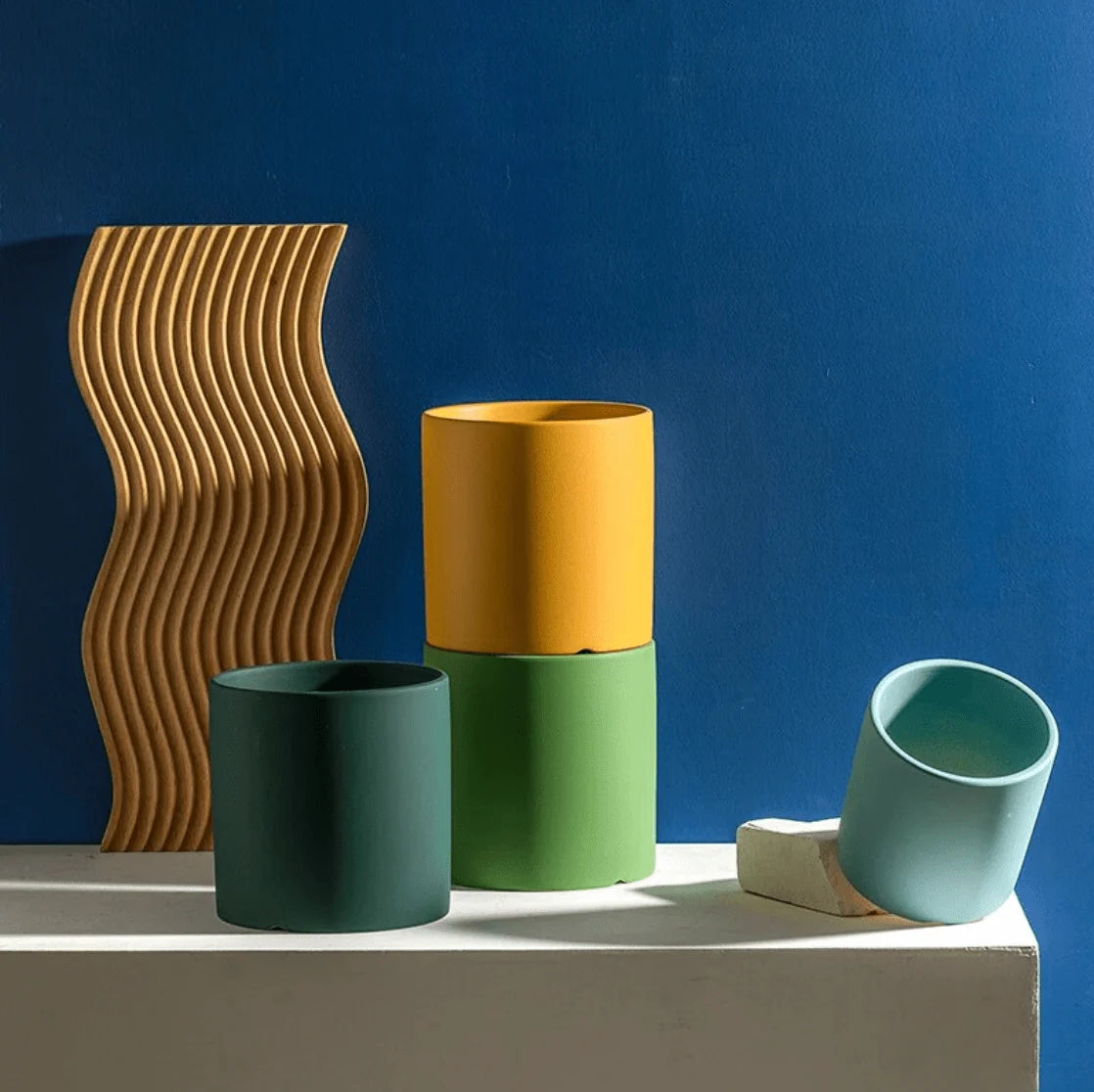 Plant Pot | Matte Glazed Ceramic, Matching Saucer & Drainage Hole