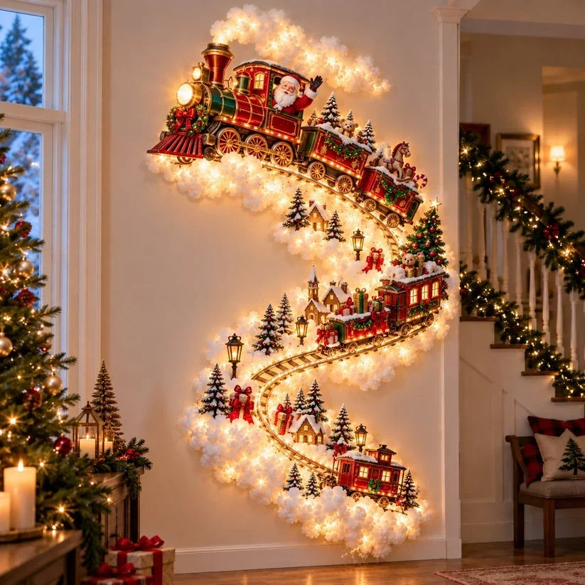 Christmas Wall Decoration | Cascading Design & Warm Lights