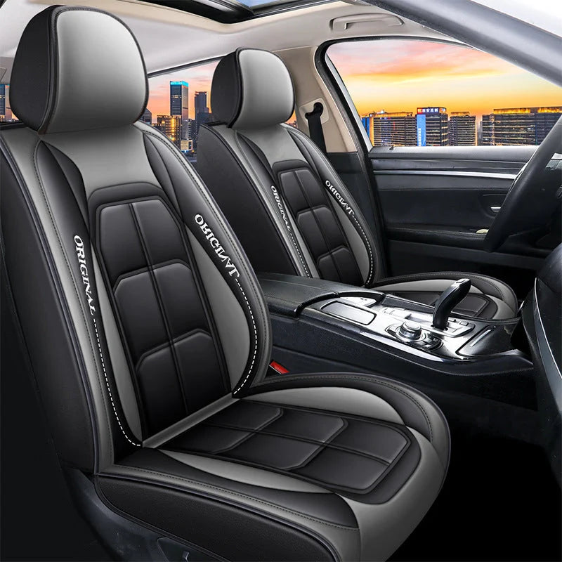 Front Car Seat Covers | PU Leather & Wipe-Clean | Universal Fit, Set of 2
