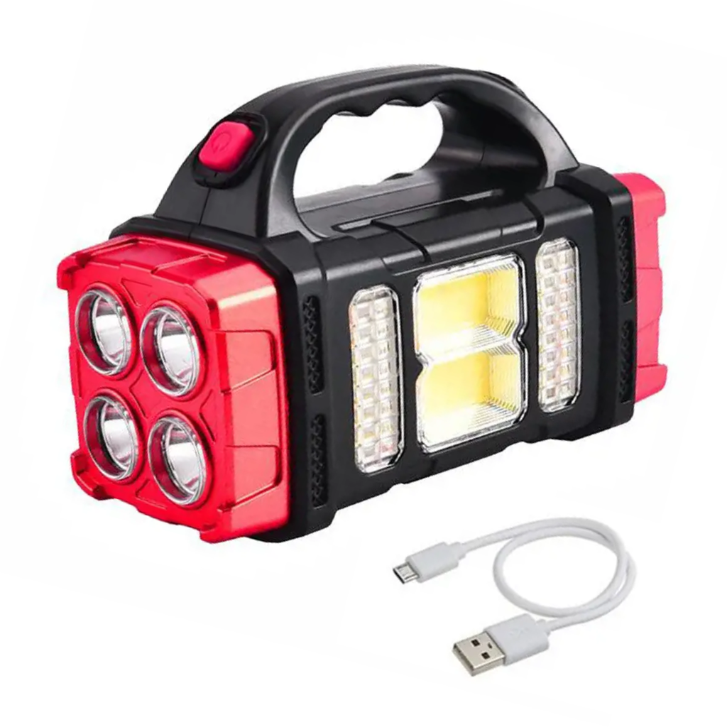 Emergency Flashlight | Solar Charging & Built-In Power Bank | IP44 Water-Resistant