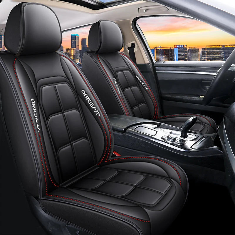 Front Car Seat Covers | PU Leather & Wipe-Clean | Universal Fit, Set of 2