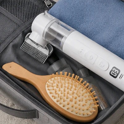Electric Pet Grooming Comb | Vacuum Fur Collection & Detangling | 60-Minute Battery Life