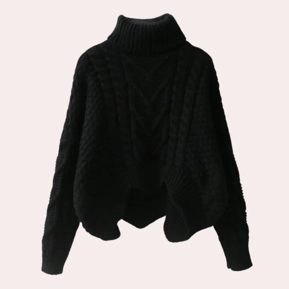 Turtleneck Sweater | Soft Cotton Knit | One Size