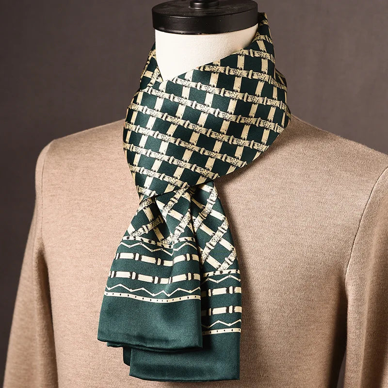 Silk Scarf | 100% Mulberry Silk Polka Dot Double-Layered | 160 x 25 cm