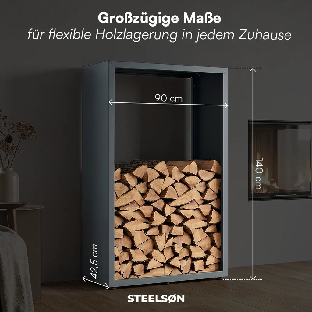 Firewood Rack | Weather-Resistant Galvanized Steel | Adjustable Feet
