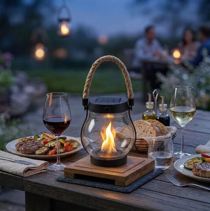 Solar Lantern | Realistic Flicker & USB‑C Rechargeable