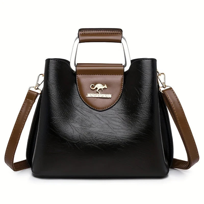 Leather Handbag | Genuine Leather & Multiple Compartments | Adjustable Strap