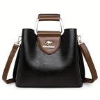 Leather Handbag | Genuine Leather & Multiple Compartments | Adjustable Strap