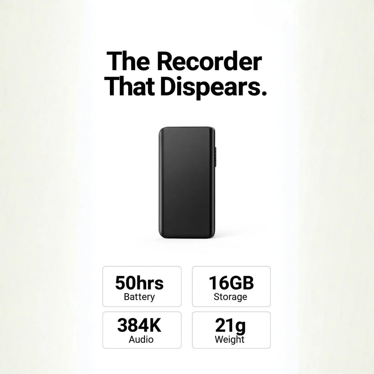 Voice Recorder | Sound-Activated & HD Stereo | 50-Hour Battery