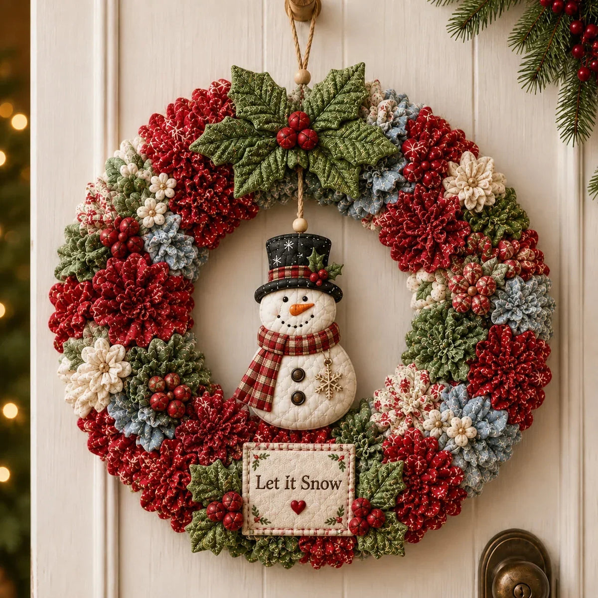 Christmas Wreath Craft Kit | No-Sew 3D Fabric Flowers