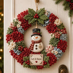 Christmas Wreath Craft Kit | 3D Fabric No-Sew | 30 cm Wreath