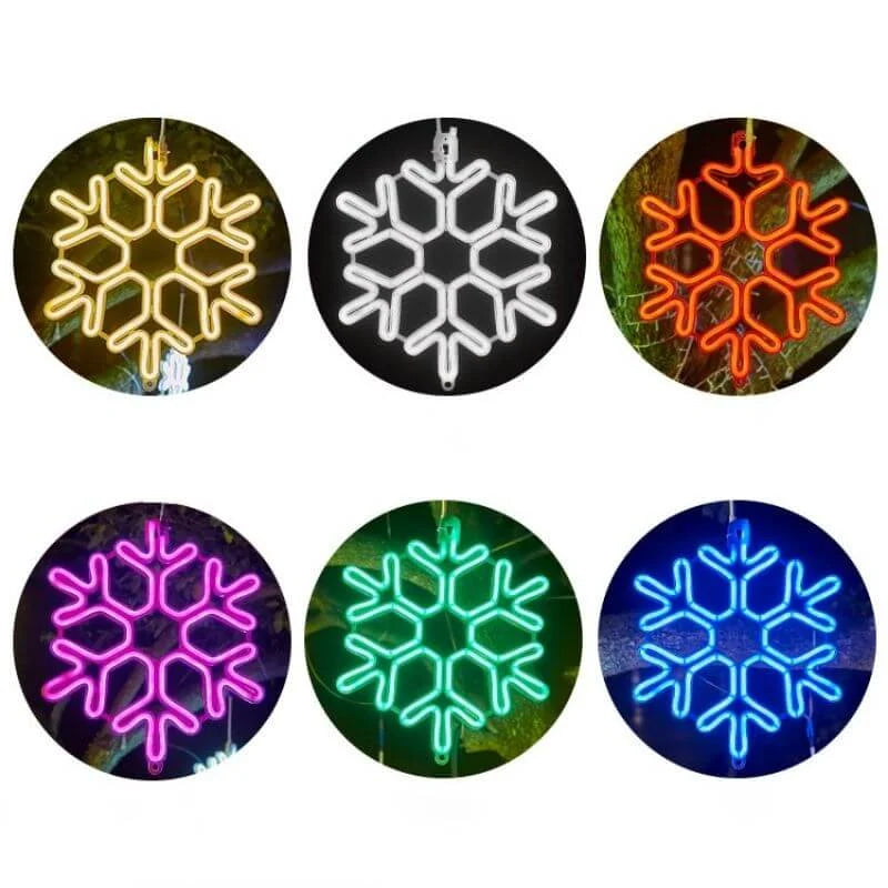 Outdoor Snowflake Lights | IP65 Waterproof LED & Warm Glow | 30 cm Diameter