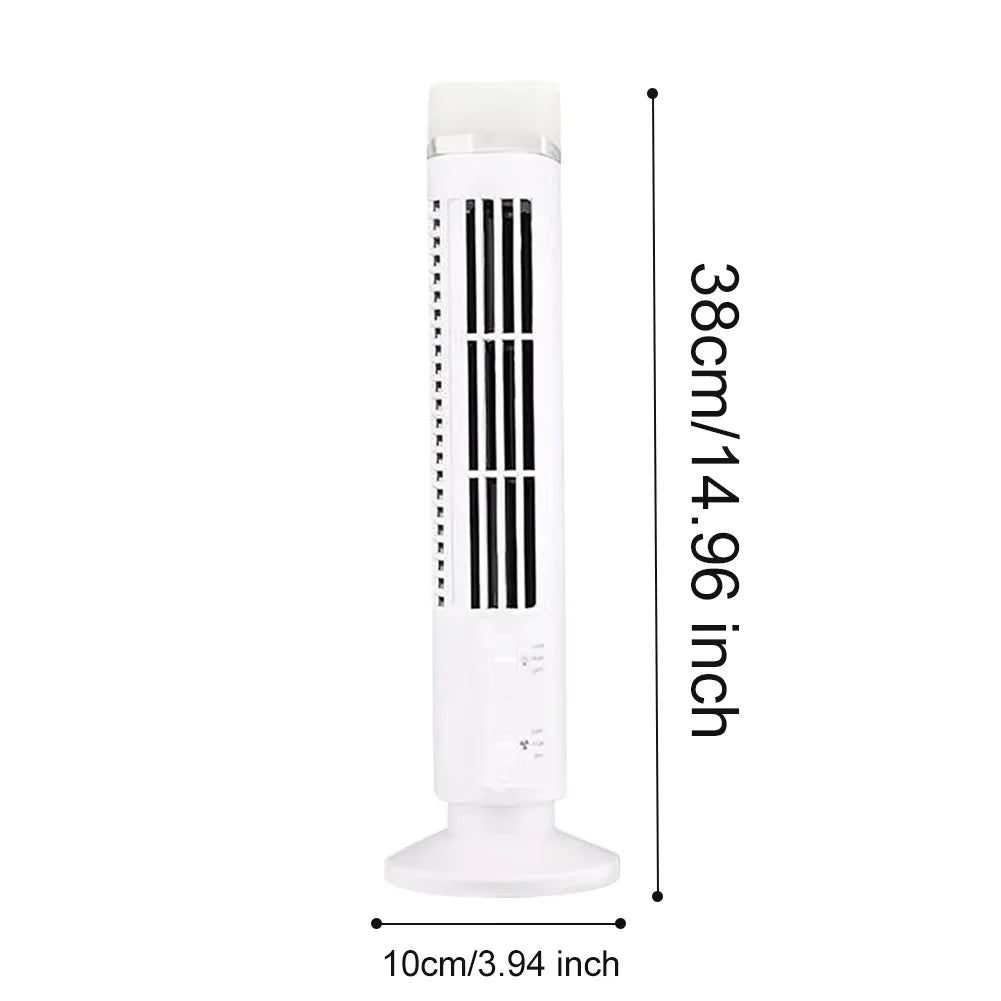 Tower Fan | Bladeless & USB-Powered | Compact Desktop Design