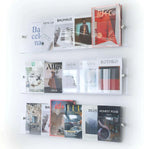 Wall-Mounted Magazine Shelf | Clear Acrylic & Easy Install | S/M/L Sizes