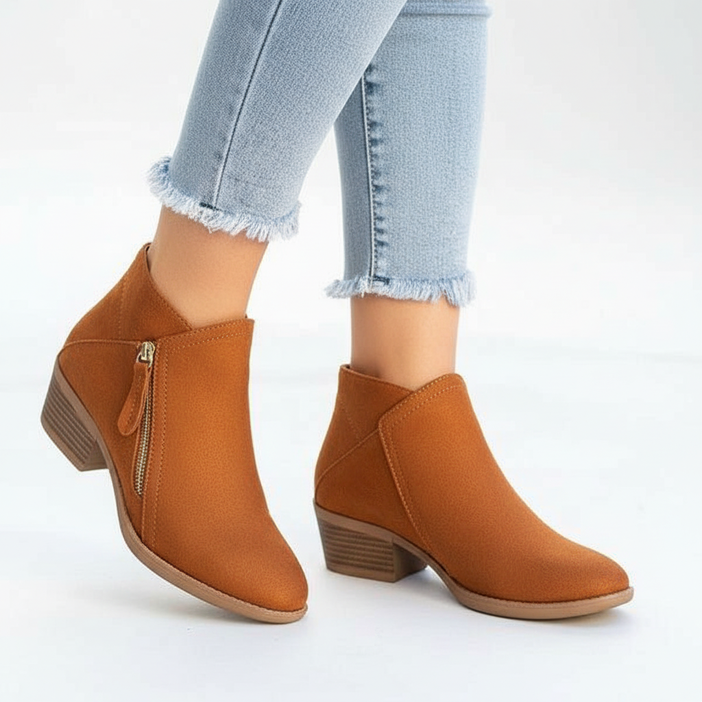 Ankle Boots | Genuine Leather & Anatomical Support | Lightweight Wedge Heel
