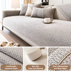 Sofa Cover | Cotton-Linen & Machine-Washable | Silicone Grip Backing