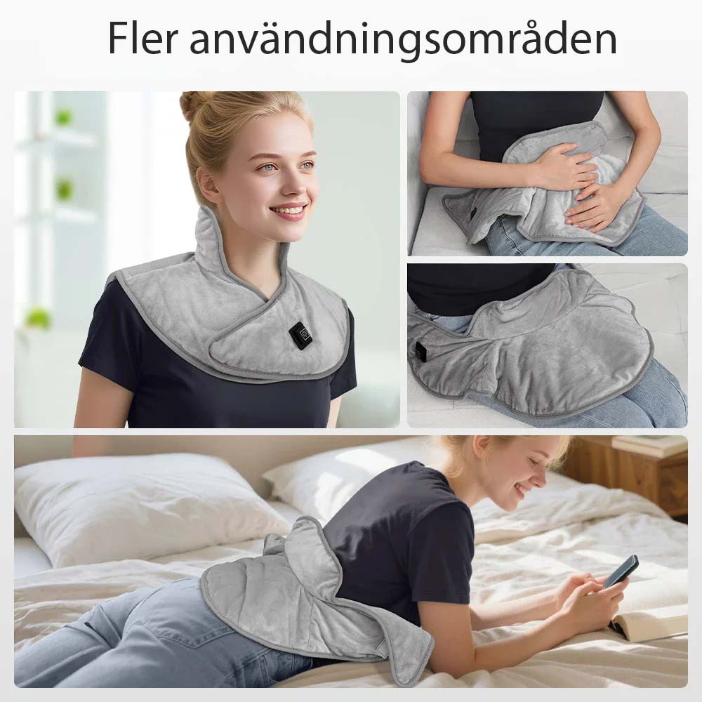 Neck & Shoulder Heating Pad | Adjustable Heat & Soft Fleece | USB-Powered