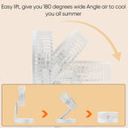 Table Fan | Foldable Telescopic & USB-C Rechargeable | Smartphone Holder