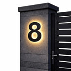 House Number Sign | Warm White LED Backlighting & IP68 Waterproof