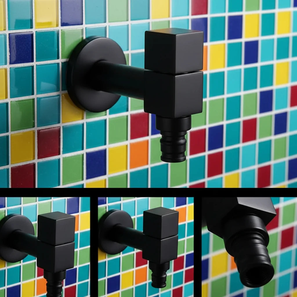 Wall-Mounted Faucet | Solid Brass Matte Black | Space-Saving