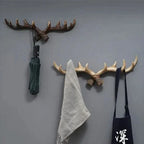Wall-Mounted Coat Rack | Rustic Antler Design & Multiple Hooks