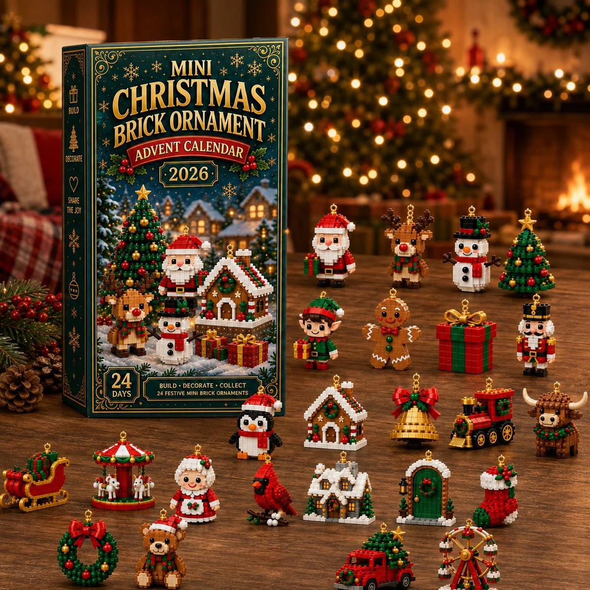 Advent Calendar | Mini Building Sets & Hanging Ornaments | 24 Days