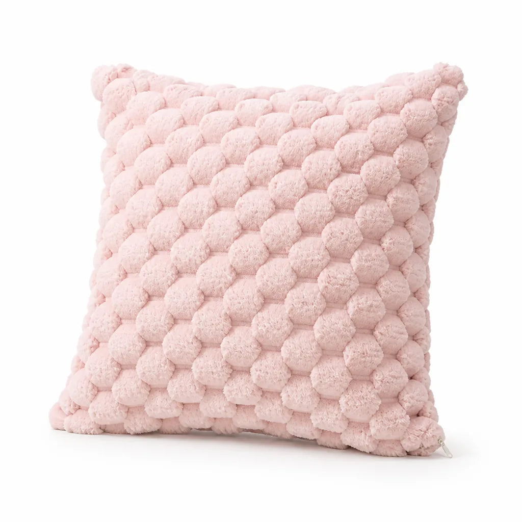 Cushion Cover with 3D Grid Texture
