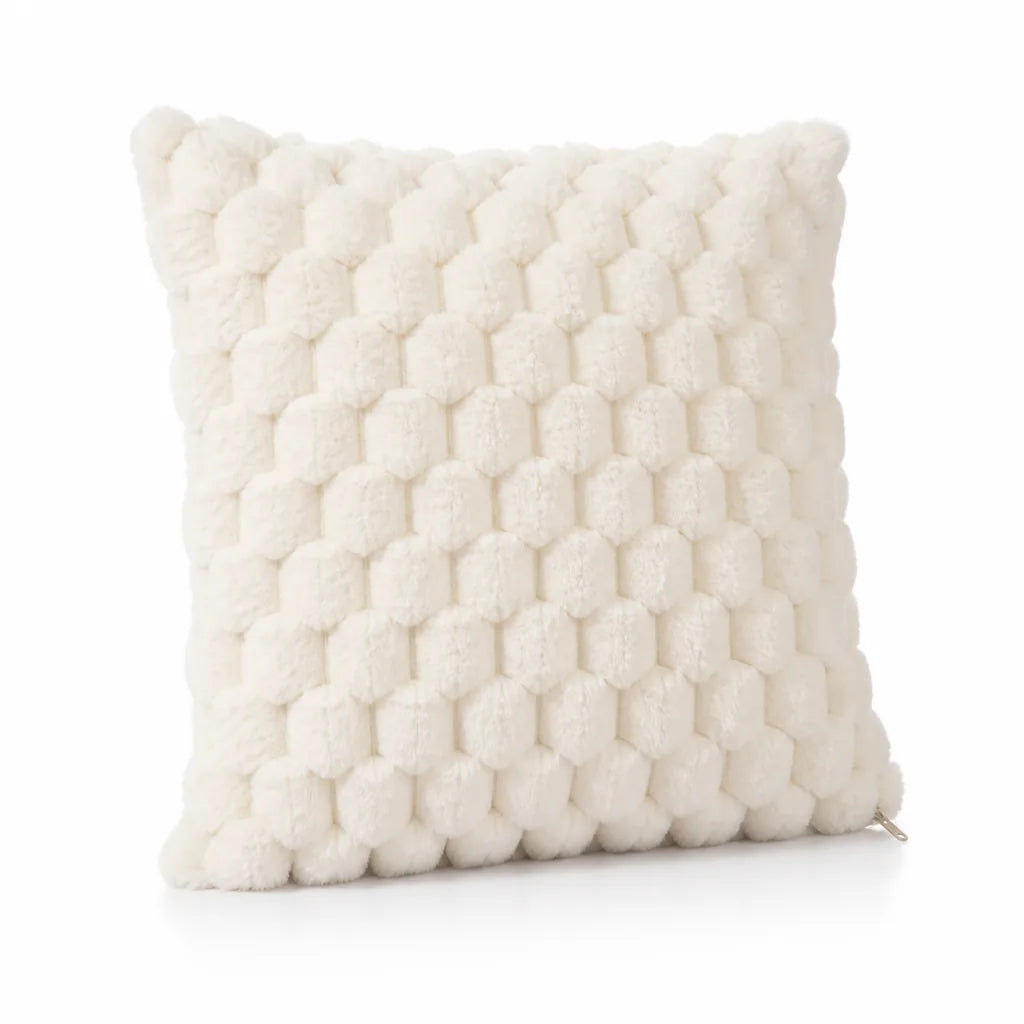 Cushion Cover with 3D Grid Texture