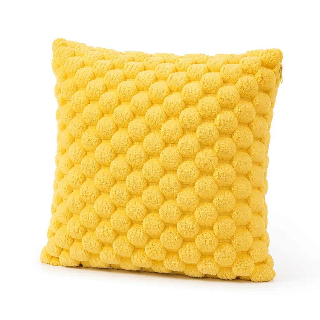Cushion Cover with 3D Grid Texture