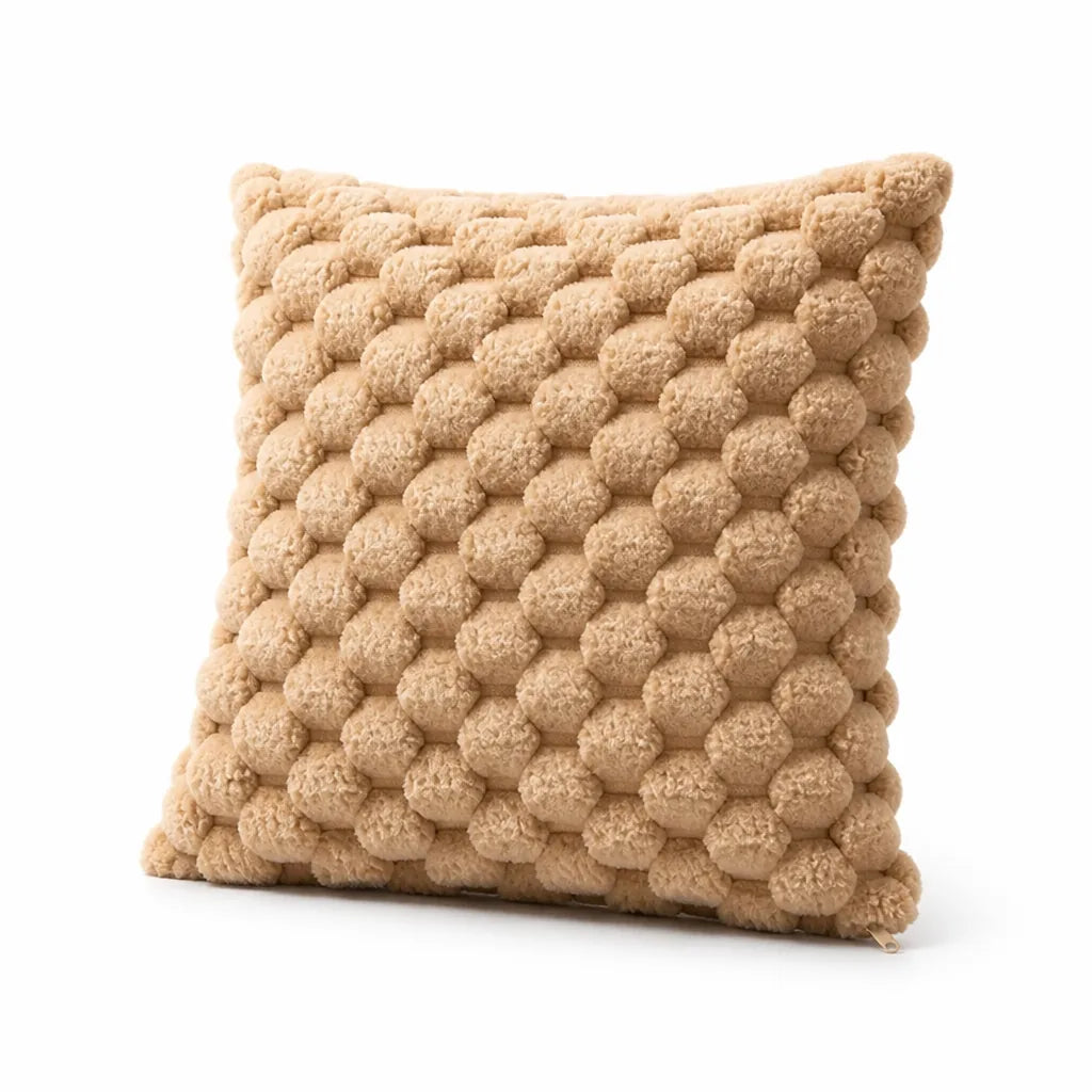 Cushion Cover with 3D Grid Texture