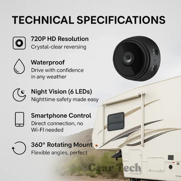 Backup Camera | Wireless HD Night Vision & Waterproof | For RVs, Trucks & Trailers