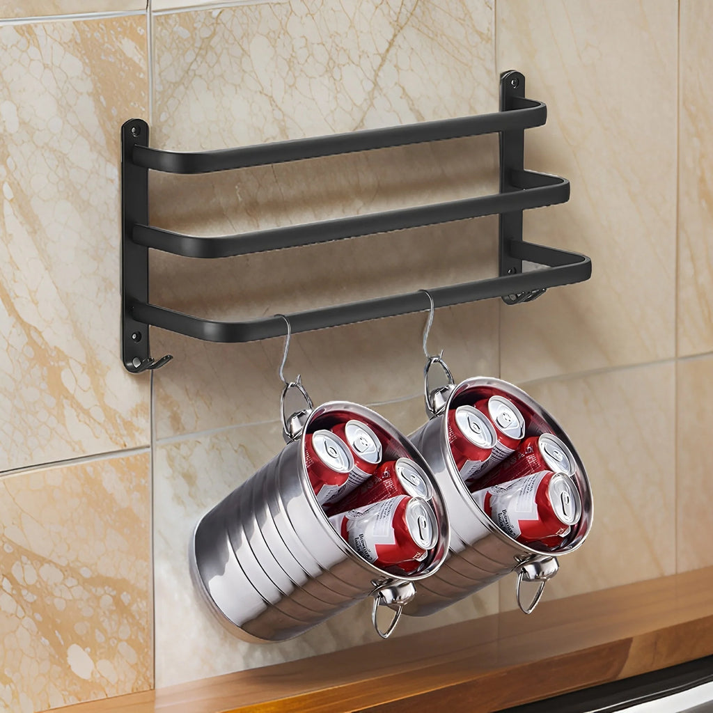 Towel Rack | 3-Tier Wall-Mounted Aluminum & Rust-Resistant