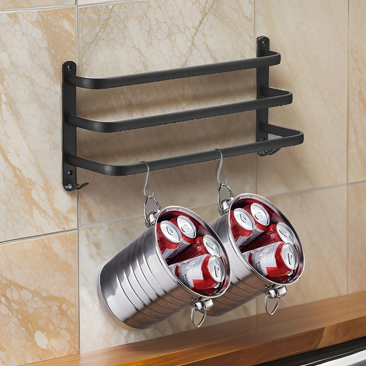 Towel Rack | 3-Tier Wall-Mounted Aluminum & Rust-Resistant