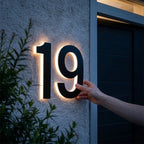 House Number Sign | Warm White LED Backlighting & IP68 Waterproof
