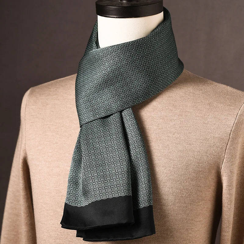 Silk Scarf | 100% Mulberry Silk Polka Dot Double-Layered | 160 x 25 cm
