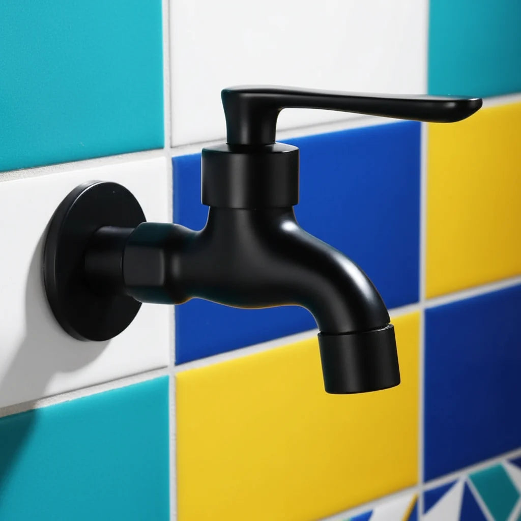 Wall-Mounted Faucet | Solid Brass Matte Black | Space-Saving