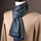 Silk Scarf | 100% Mulberry Silk Polka Dot Double-Layered | 160 x 25 cm
