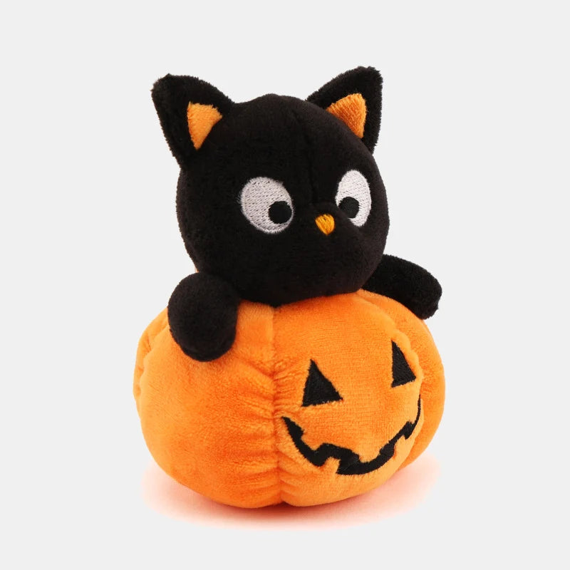 Plush Toy | Soft Cat & Pumpkin Design | Embroidered Faces
