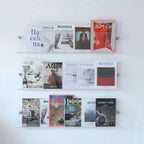 Wall-Mounted Magazine Shelf | Clear Acrylic & Easy Install | S/M/L Sizes